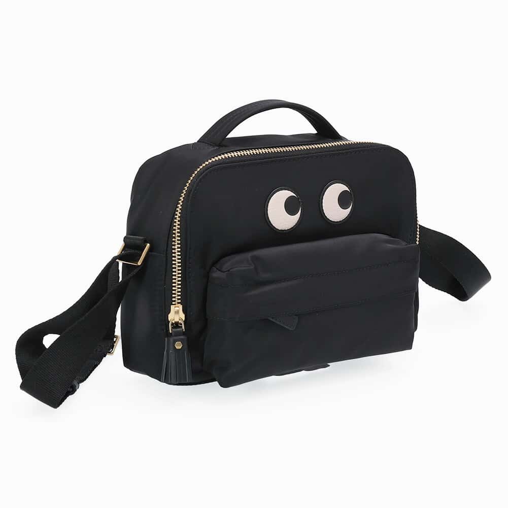 〈TIMESALE〉〈クーポン5%OFF〉アニヤハインドマーチ／ANYA HINDMARCH ”Eyes クロスボディ　ポーチ” ショルダーバッグ　ポーチバッグ　斜め掛け(ブラック) 193542／BLACK[返品OK]