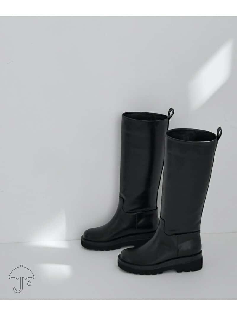 【SALE／50%OFF】【WEB限定・晴雨兼用】トラックソールロングブーツ ADAM ET ROPE' FEMME アダムエロペ シューズ・靴 ブーツ カーキグリーン ブラック【RBA_E】【送料無料】[Rakuten Fashion]