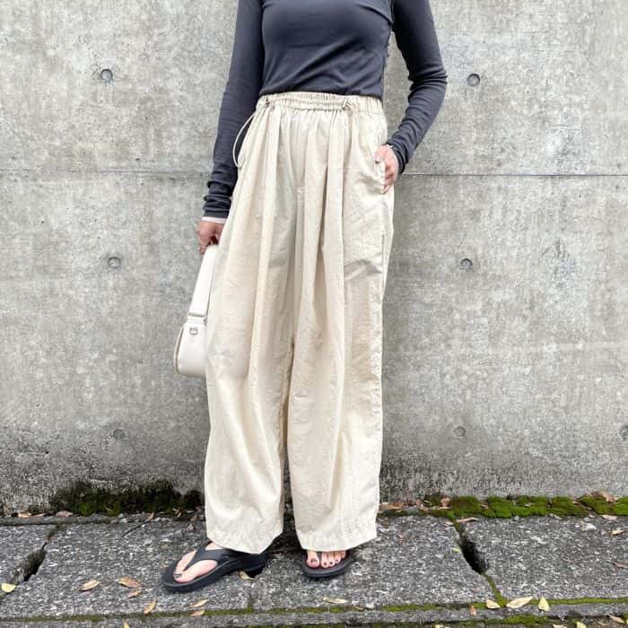 【送料無料】 Jeans Factory Clothes ジーンズファクトリークローズ ドローコードナイロンワイドパンツ IN12-PT-5 レディース ボトムス イージーパンツ 2025SS F 全4色