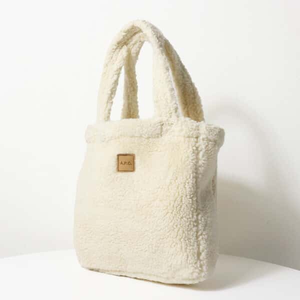 A.P.C. アーペーセー FLEECE TOTE LOU MINI トートバッグ ハンドバッグ 鞄 レザーパッチ ボア ムートン レディース COGXD-M61875 LaG Onlinestore