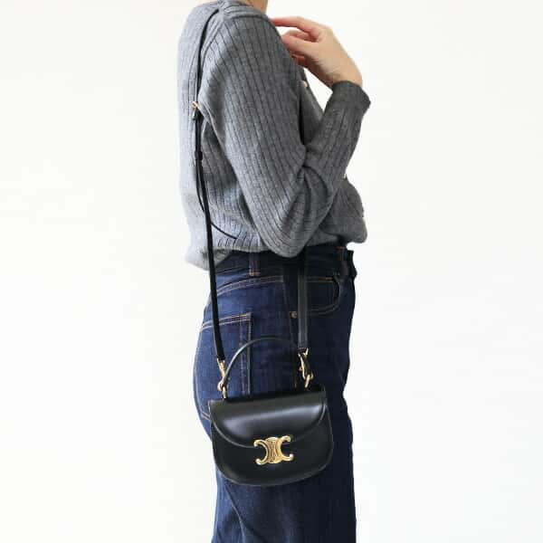 CELINE セリーヌ BESACE MINI TRIOMPH SHOULDER BAG トリオンフ ショルダーバッグ クロスボディバッグ 2way 肩掛け 斜め掛け レザー 本革 レディース 10L063ETZ LaG Onlinestore