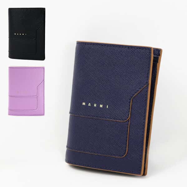 MARNI マルニ VANITOSI Bi-Fold Wallet 二つ折り財布 ミニ財布 コンパクト カジュアル エレガント レザー 本革 レディース PFMOQ14U07 LV520 LaG Onlinestore