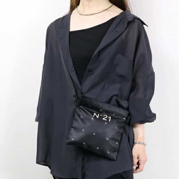N°21 ヌメロヴェントゥーノ キッズ ショルダーバッグ Logo Shoulder Bag N2104U N0428 レディース ガールズ ロゴ フラット クロスボディ ポシェット ミニバッグ 鞄【大人もOK】 LaG Onlinestore