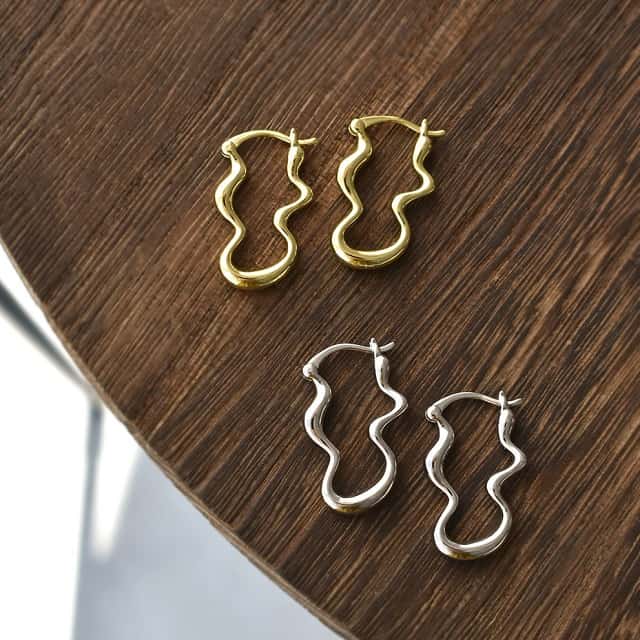 【ネコポス送料無料】 ance SV925Wave Hoop Pierce