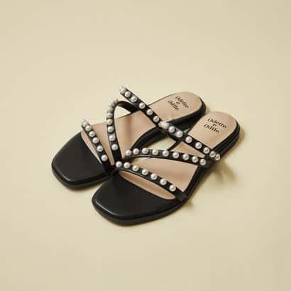 オデット エ オディール ODETTE E ODILE 【WEB限定】O パールライク サンダル10● （BLACK）