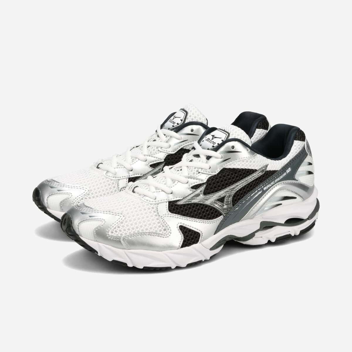 MIZUNO WAVE RIDER 10 ミズノ ウエーブ ライダー 10 メンズ スニーカー ローカット WHITE/BLACK/SILVER ホワイト D1GA210405
