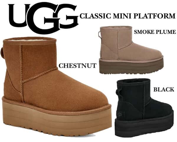 [ ポイントUP & 最大2000円OFFクーポン ] 【送料無料 アグ ウィメンズ クラシック ミニ プラットフォーム】UGG WOMENS CLASSIC MINI PLATFORM BLACK 1134991 厚底 ブーツ ブラック レディース
