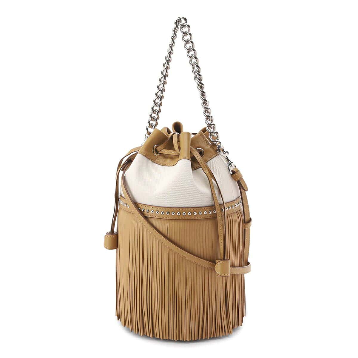 ジェイ&エム デヴィッドソン J&M DAVIDSON ショルダーバッグ 2WAY ベージュ レディース lmdc 1xx cvsc 630s camel MEDIUM FRINGE CARNIVAL WITH STUDS【返品送料無料】