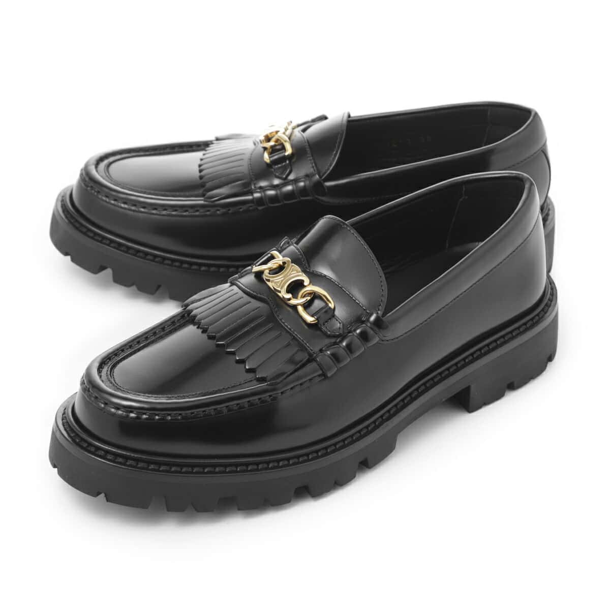 【アウトレット】セリーヌ CELINE ローファー ブラック レディース 大きいサイズあり 34489 3602c 38no MARGARET POLISHED BULL【返品送料無料】
