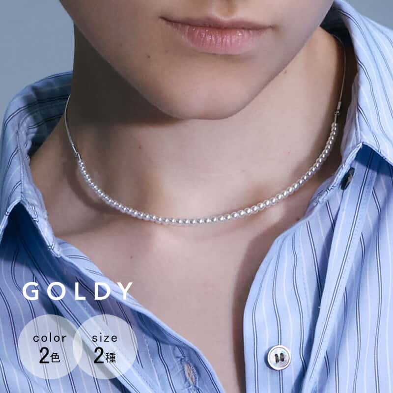 【お買い物マラソン ポイント3倍】【最短翌日お届け】ライン パール ドループ バック ロング ネックレス GOLDY ゴールディ 3241002 goldy アクセサリー レディース パールネックレス スライドネックレス シルバー ゴールド 調整可能 goldy ネックレス かわいい