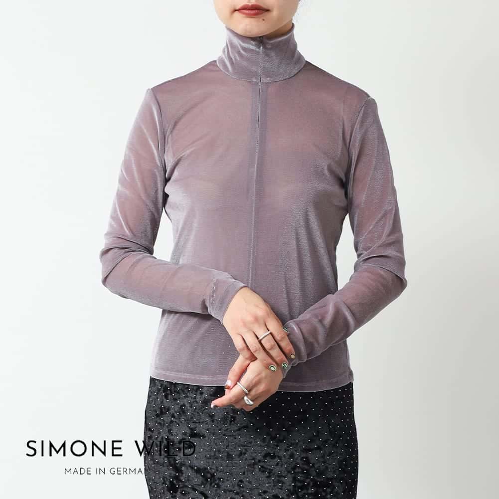 【60％OFF SALE セール】SIMONE WILD(シモーネワイルド)/MESH VELVET SKILS(メッシュ ベルベット スキルズ)/レディース トップス カットソー モード メッシュトップス ベロアトップス 長袖カットソー レイヤード