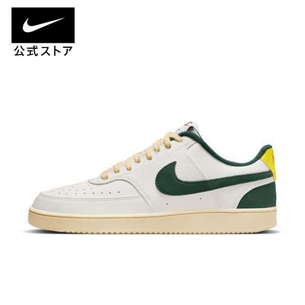 ナイキ コート ビジョン LONCPS シューズ ライフスタイル スニーカー Nike Sportswear メンズ 秋カラー モス緑 黄色 白 靴 歩きやすい 履きやすい 48TS cpn35 mt40
