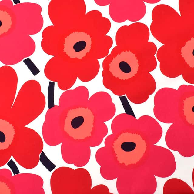 ＼スーパーセール20%OFF／ 生地 marimekko-マリメッコ- ピエニウニッコ （065205） 001.ホワイト×レッド 09Ac04_