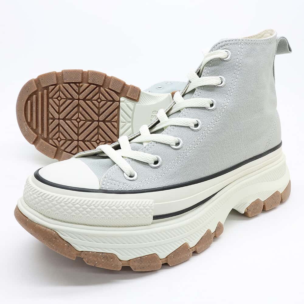 24.5cm ラストワンサイズ コンバース スニーカー オールスター （R） トレックウエーブ ハイカット ALL STAR（R）TREKWAVE HI アイスグレイ トレックウエーブ　トレックウェーブ アイスグレー トレックウエイブ 灰色 新色 リサイクル素材 (R) アール 送料無料 販売中