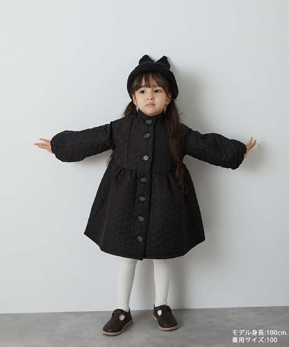【スーパーSALE 10%OFF】【riziere】キルティングコートワンピース キッズ 女の子 90-150リジェール palette パレットこども服 子供服 ワンピース ガーリー 長袖 こども 子供 ワンピース ワンピ おしゃれ キルティング