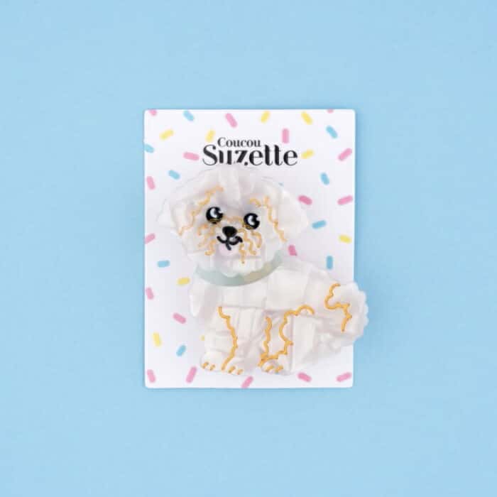 ククシュゼット 公式 クリップ 犬 ビション ビションフリーゼ Coucou Suzette 正規品 レディース ギフト 即日発送 かわいい おしゃれ フランス ヘアアクセ ヘアクロー Bichon Hair Clip