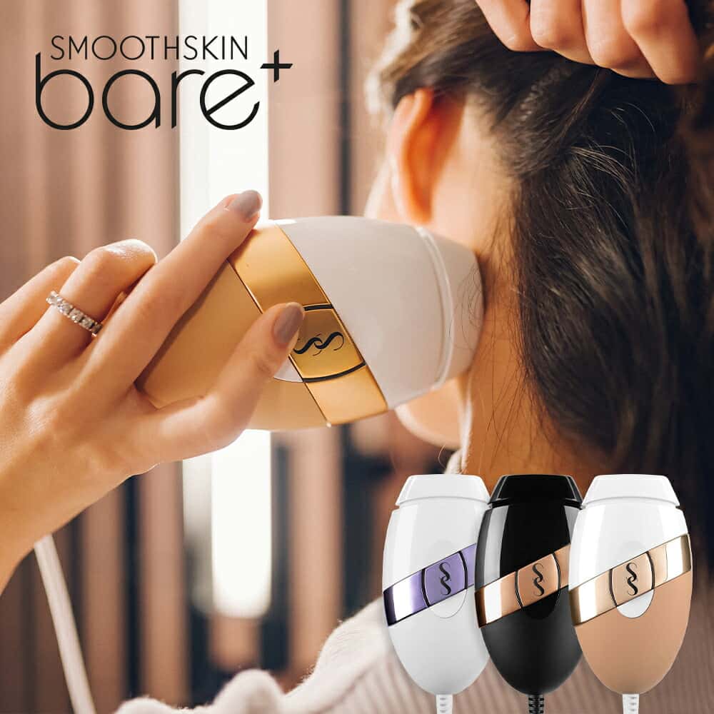 ＼OUTLET SALE／【特別価格9,900円】脱毛器 イギリス スムーズスキン bare+ Smoothskin bare plus 全身脱毛 100万回照射 メーカー公式 家庭用光脱毛器 光美容器 サロン脱毛 IPL光脱毛 連射 男女兼用 顔 うなじ ワキ脱毛 脚 腕 手 指 足 ヒゲ脱毛