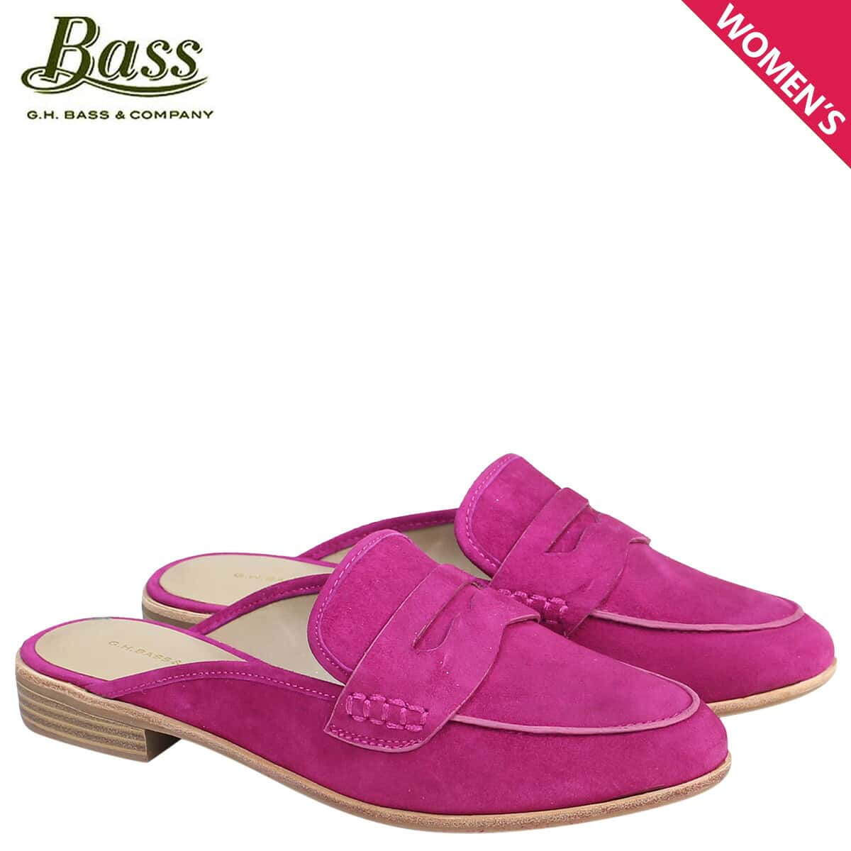 G.H.BASS ジーエイチバス ローファー レディース サンダル スリッパ バブーシュ ERIN MULE 71-21388 ピンク