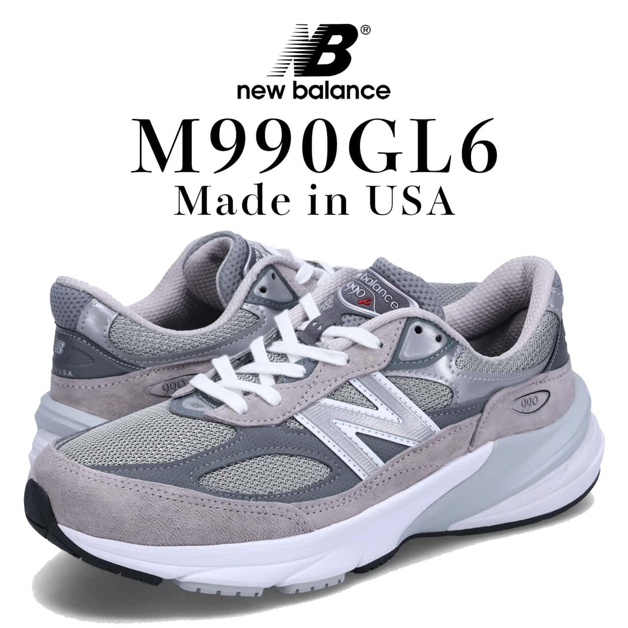 【最大1000円OFFクーポン発行中 6/26 11:59まで！】 ニューバランス new balance 990 V6 スニーカー メンズ Dワイズ MADE IN USA グレー M990GL6