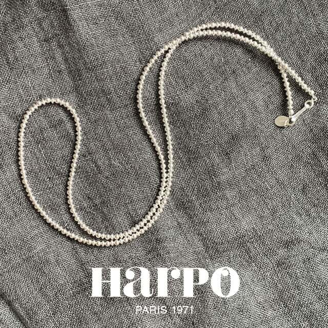 【再入荷】HARPO アルポ ナバホパール 64cm/3mm Navajo round and saucer silver beads necklace 25インチ ナバホ ラウンドアンドソーサー シルバービーズ ネックレス ロング インディアンジュエリー レディース
