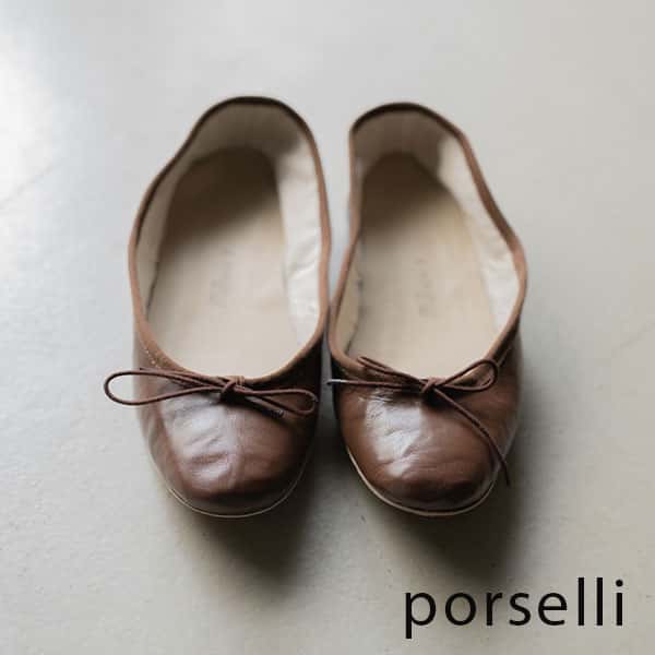 ★スペシャルプライス★【porselli ポルセリ】CARLA FRACCI バレエシューズ　■送料無料■　レディース　シューズ　フラット　ハンドメイド　ブラウン　牛革　00330601F001 ■あす楽対応■