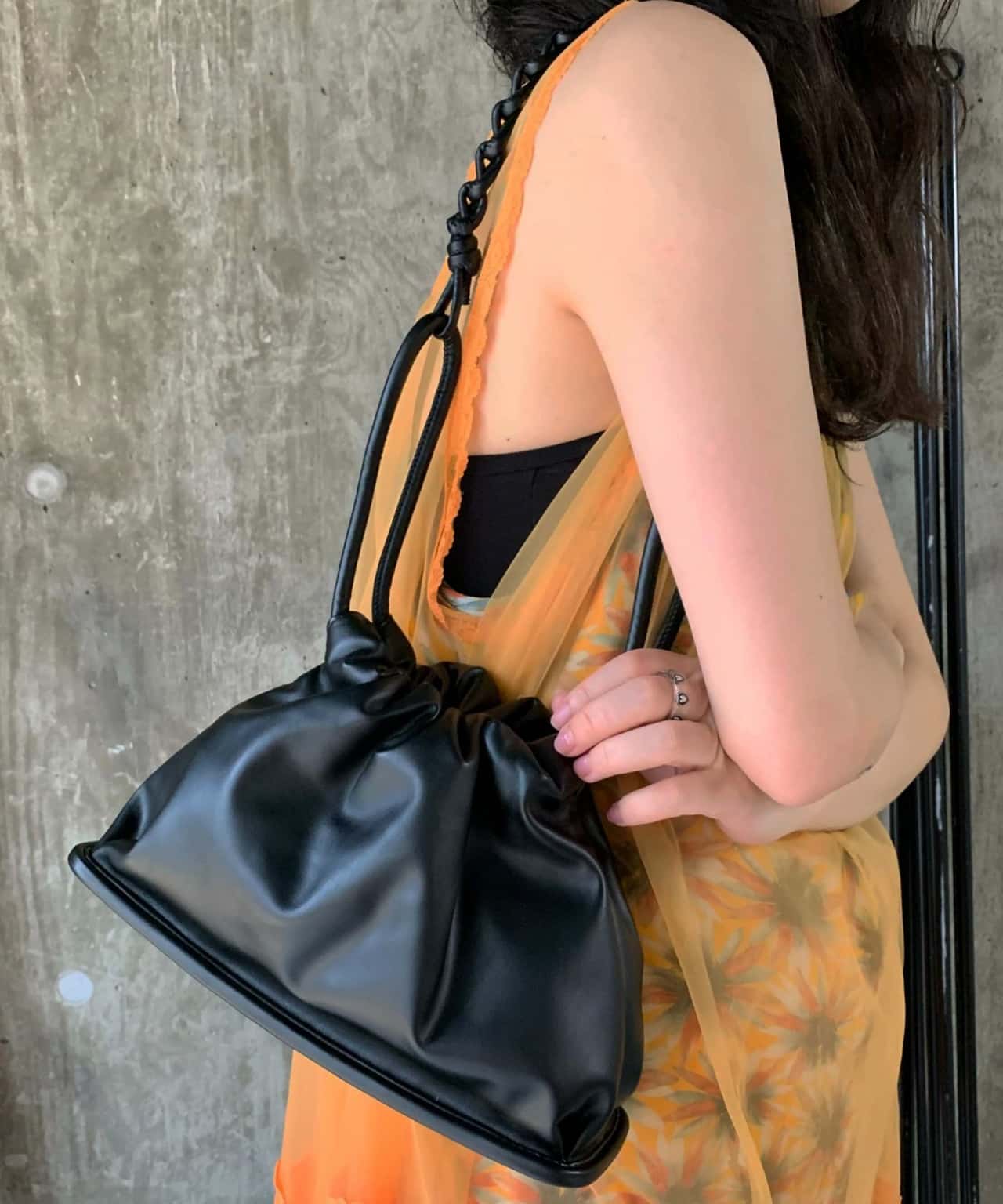 【SALE／51%OFF】Casselini Casselini/(W)プランプドロストバッグ 巾着バッグ セットアップセブン バッグ ショルダーバッグ ブラック ブルー