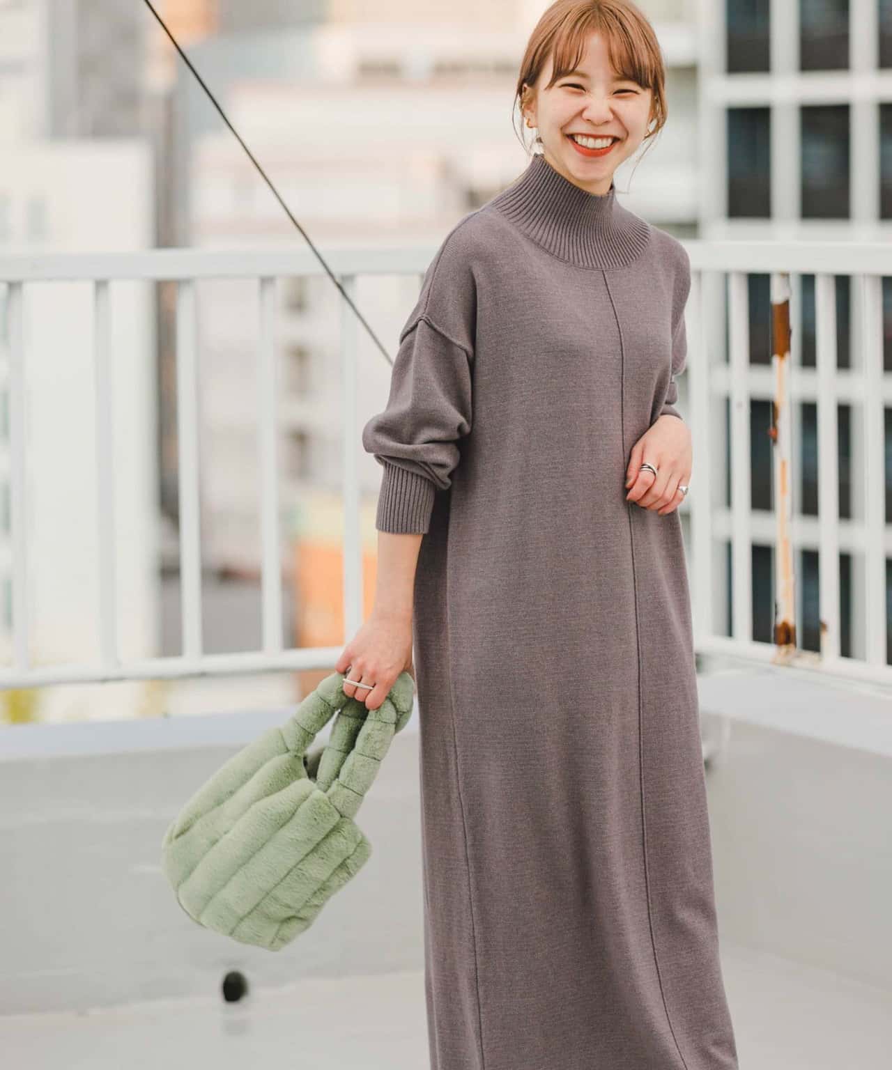 【SALE／38%OFF】URBAN RESEARCH ITEMS 『洗濯可』ハイネックワイドニットワンピース アーバンリサーチアイテムズ ワンピース・ドレス ワンピース ブラウン カーキ ブラック グレー【送料無料】