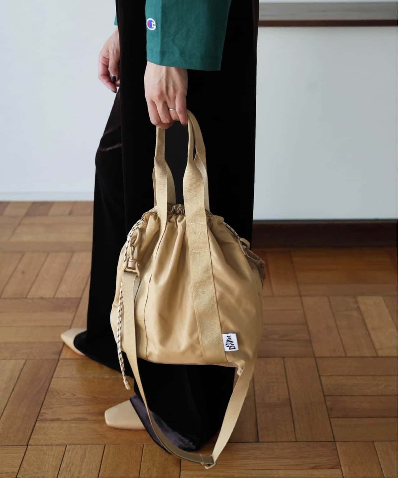 SLOBE IENA DRIFTER/ドリフター HANDLE BUCKET TOTE DFV1615 スローブ イエナ バッグ ショルダーバッグ グレー ベージュ【送料無料】