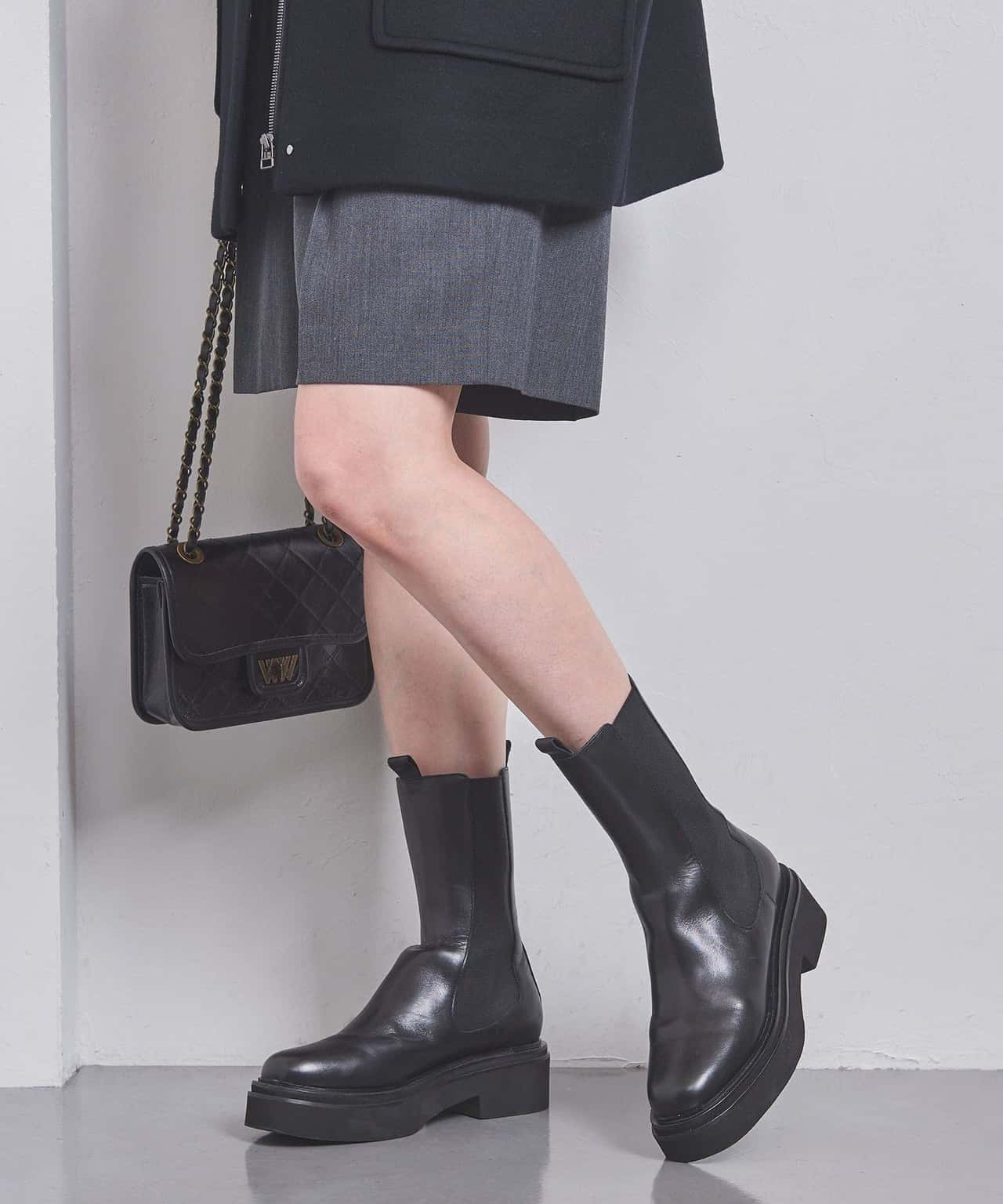 【SALE／85%OFF】UNITED ARROWS ハーフ サイドゴアブーツ ユナイテッドアローズ アウトレット シューズ・靴 ブーツ ブラウン ブラック【送料無料】