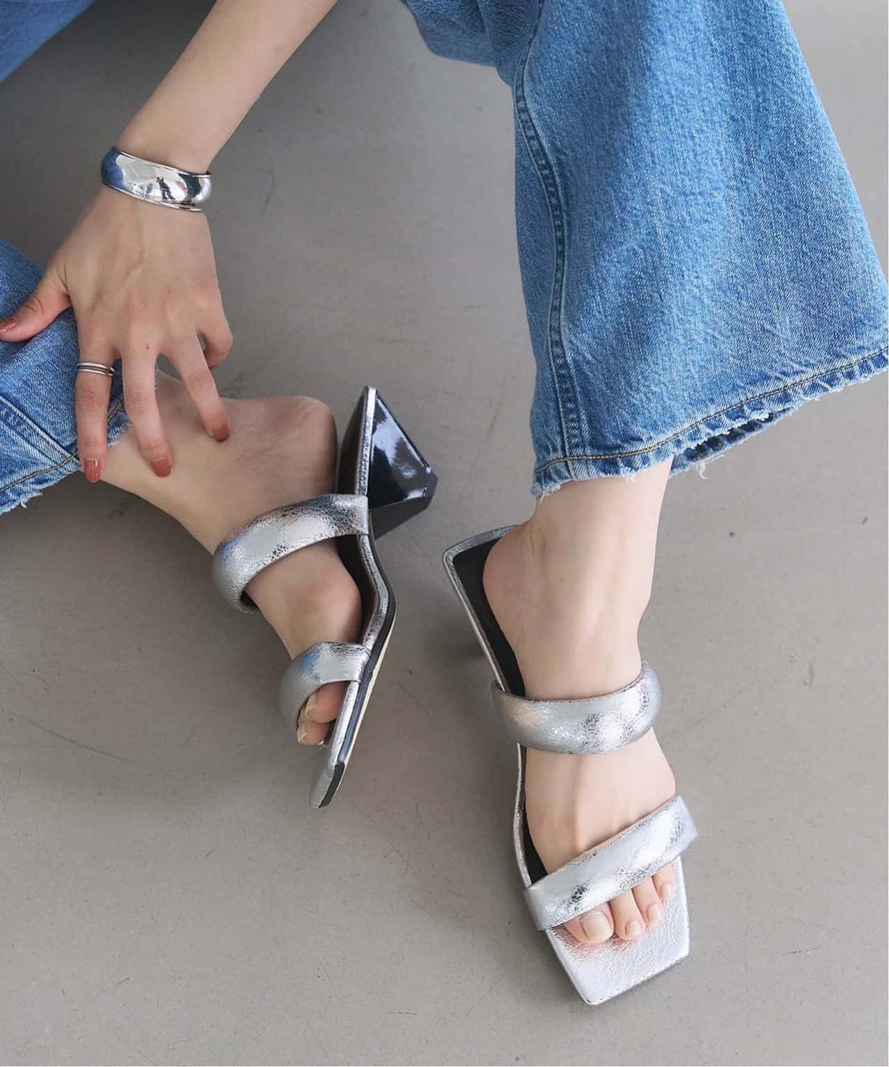 【SALE／30%OFF】LE TALON JVAM/ジェイヴィエーエム CODY SANDAL ルタロン シューズ・靴 サンダル ブラック シルバー【送料無料】