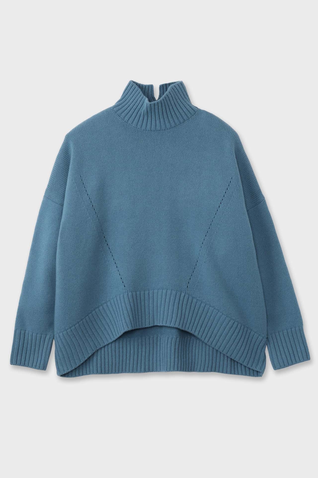 【SALE／50%OFF】CINOH OVERSIZE HI NECK KNIT チノ トップス ニット ブルー イエロー グレー ネイビー【送料無料】