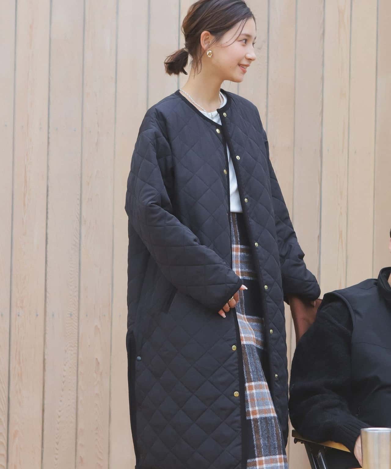 【SALE／40%OFF】B:MING by BEAMS 【1/11新規値下げ】B:MING by BEAMS / キルト ロング コート キルティング 通勤通学 冬コート ひざ丈 ビーミング ライフストア バイ ビームス ジャケット・アウター その他のジャケット・アウター ブラック ベージュ ネイビー【送料無料】