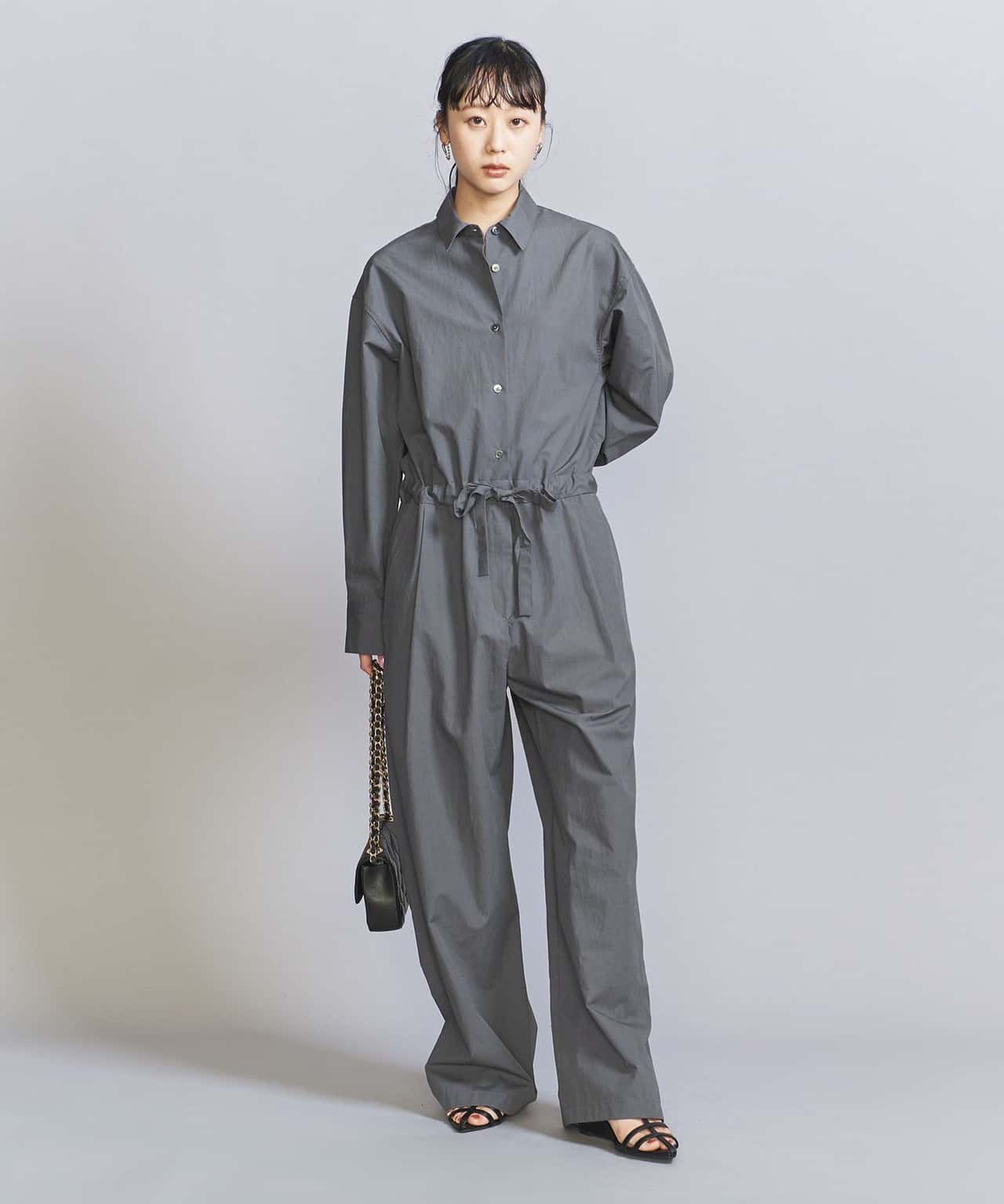 【SALE／80%OFF】BEAUTY&YOUTH UNITED ARROWS コットン麻タイプライター ジャンプスーツ ユナイテッドアローズ アウトレット オールインワン・オーバーオール オールインワン・つなぎ ネイビー グレー【送料無料】