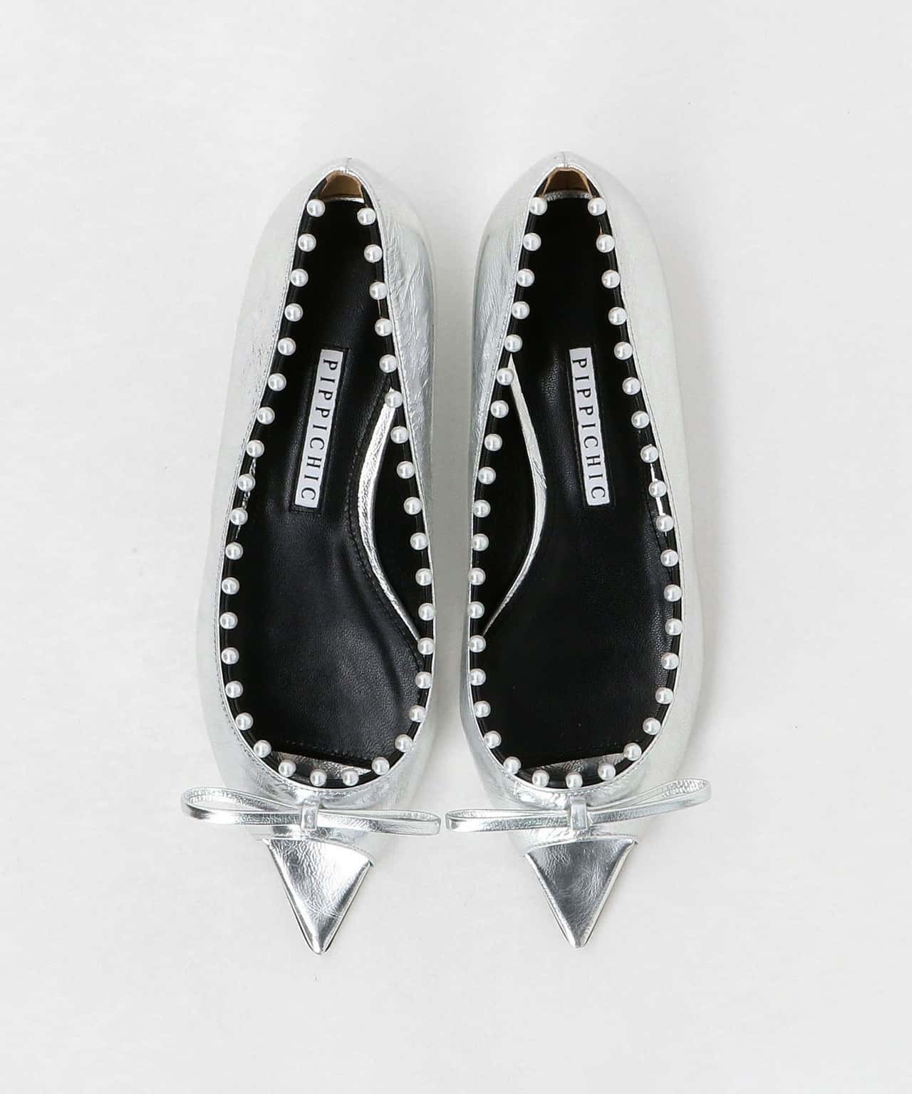 UNITED ARROWS ＜PIPPICHIC＞ANNA ANKLET フラットパンプス ユナイテッドアローズ シューズ・靴 パンプス ブラック シルバー【送料無料】