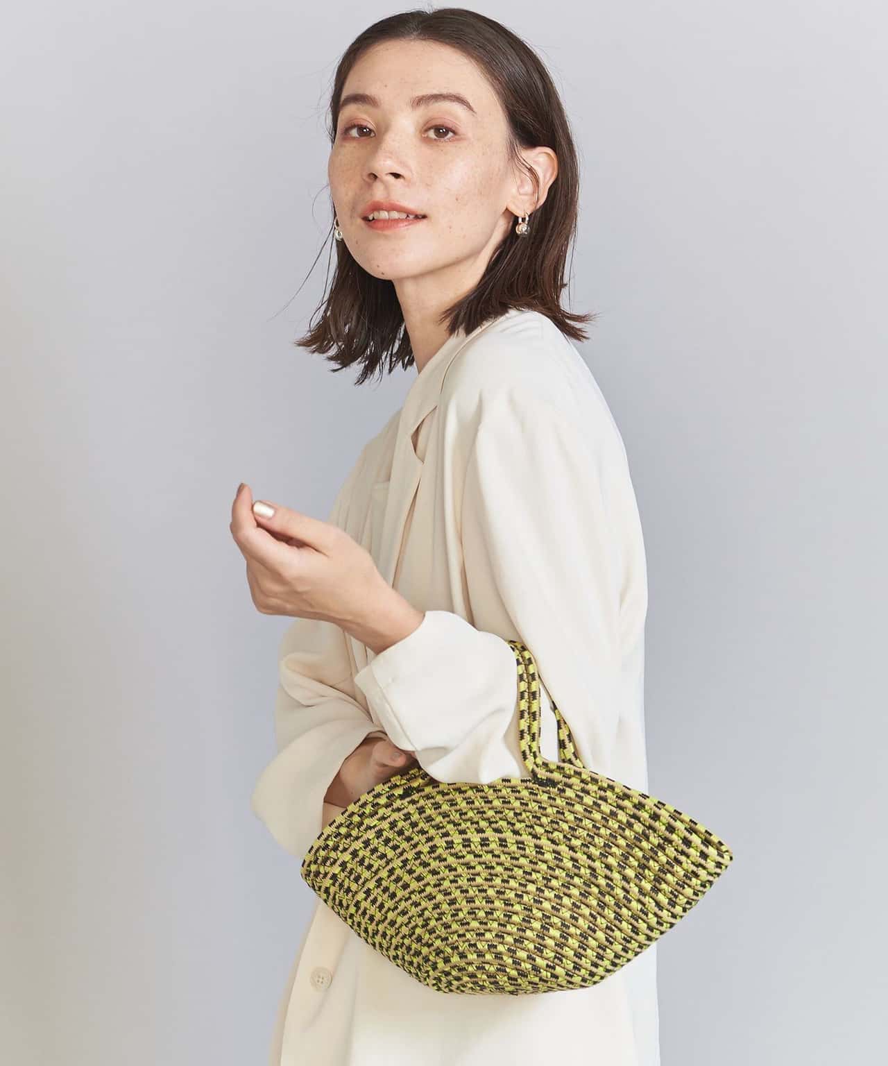 【SALE／80%OFF】BEAUTY&YOUTH UNITED ARROWS コード ブレード バスケット/かごバッグ ユナイテッドアローズ アウトレット バッグ かごバッグ イエロー ホワイト ブルー