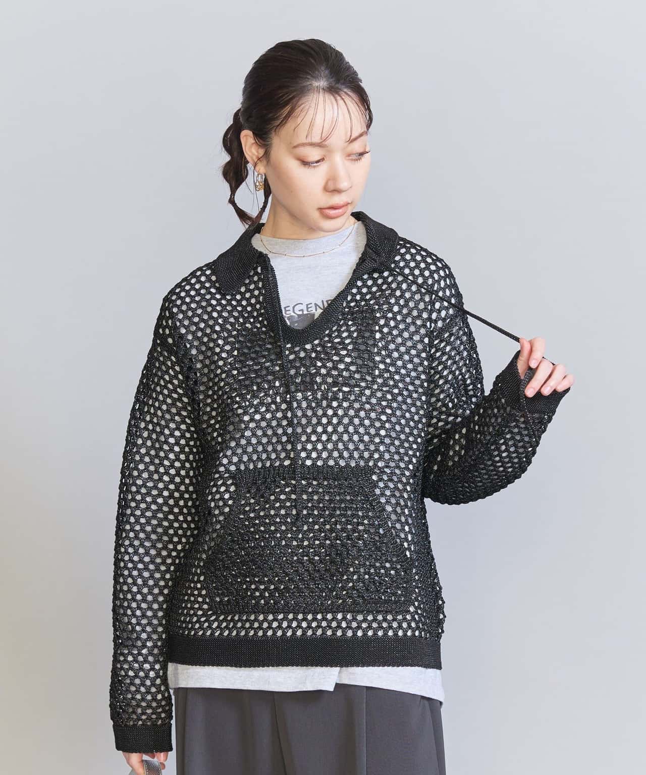 【SALE／80%OFF】BEAUTY&YOUTH UNITED ARROWS ポリエステルメッシュ ニットプルオーバー ユナイテッドアローズ アウトレット トップス ニット ブラック ネイビー ホワイト
