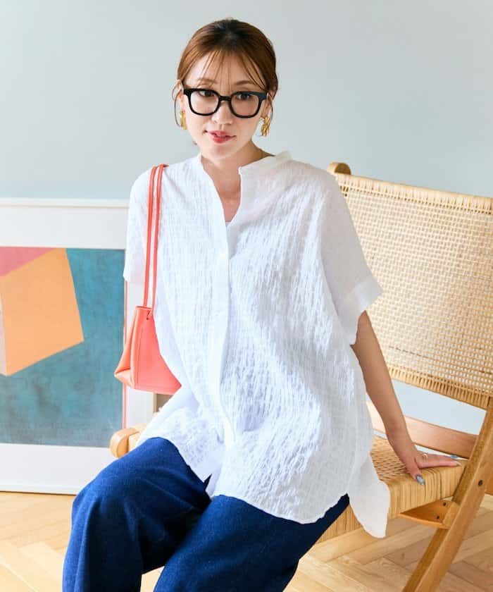 【SALE／30%OFF】FREAK'S STORE ナチュラル ポコポコ フレンチスリーブ ブラウス【限定展開】 25SS フリークスストア トップス シャツ・ブラウス パープル ブラック ブルー ホワイト【送料無料】