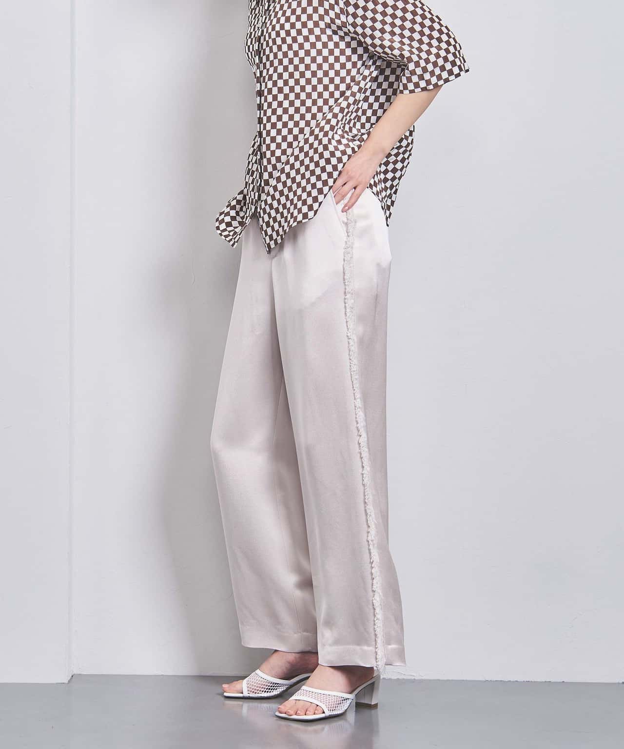 【SALE／80%OFF】UNITED ARROWS ＜UNITED ARROWS＞STN サイドフリンジ パンツ G ユナイテッドアローズ アウトレット パンツ その他のパンツ ホワイト ネイビー【送料無料】
