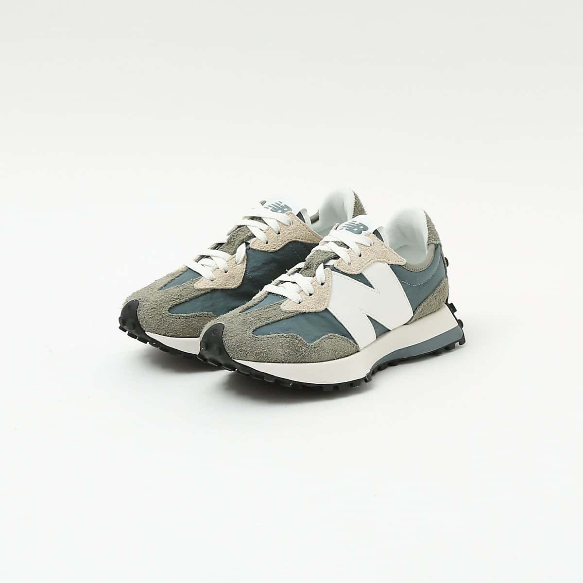 【SALE／10%OFF】AU BANNISTER ●NEW BALANCE/ニューバランス『327』レトロアレンジスニーカー オゥ・バニスター シューズ・靴 スニーカー グリーン ホワイト【送料無料】