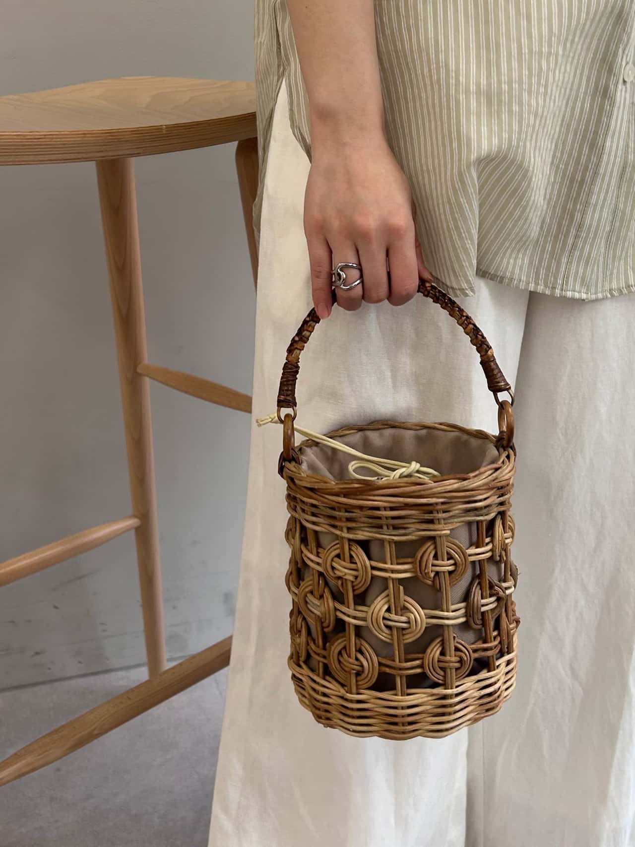 【SALE／71%OFF】Jena espace merveilleux ラタンドットモチーフバッグ ジェナエスパスメルヴェイユ バッグ トートバッグ ベージュ ブラック