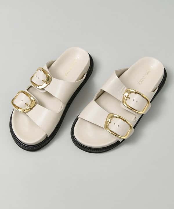 【SALE／50%OFF】NANO universe CAMINANDO/DOUBLE BUCKLE SANDALS ナノユニバース シューズ・靴 サンダル ブラック ホワイト【送料無料】