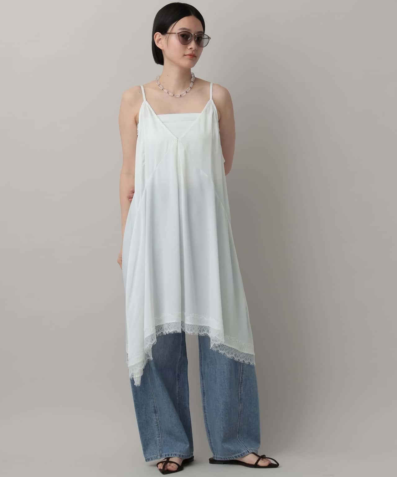 【SALE／50%OFF】A part by イレヘムレースキャミワンピース アパートバイ ワンピース・ドレス ワンピース ホワイト ブラック【送料無料】
