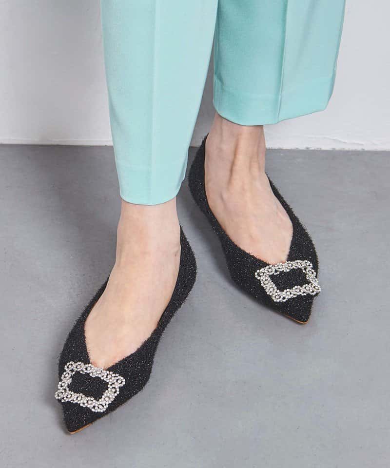 【SALE／40%OFF】UNITED ARROWS ＜PIPPICHIC＞ANNA V ラメ フラットシューズ ユナイテッドアローズ シューズ・靴 その他のシューズ・靴 ブラック【送料無料】