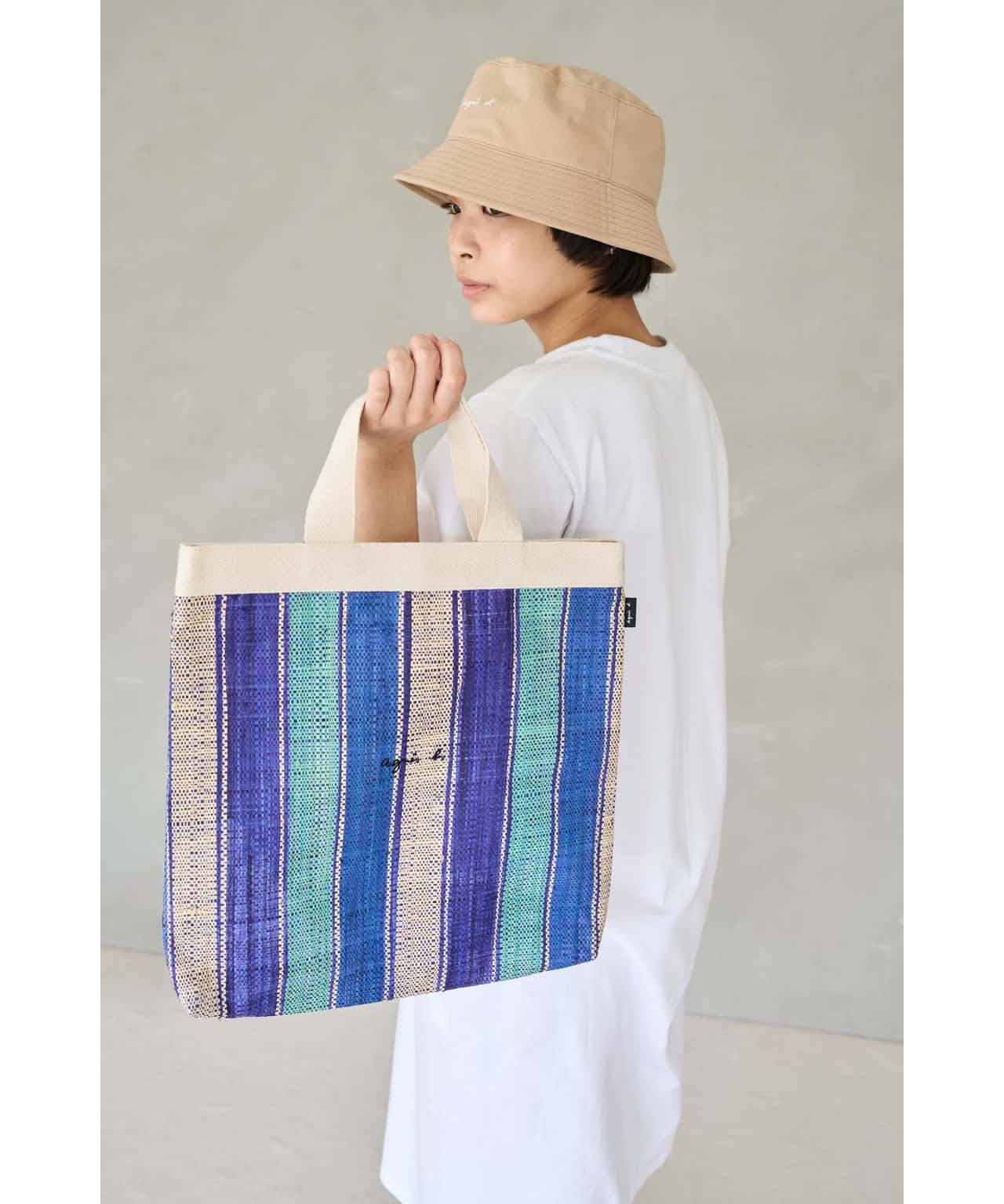 【SALE／30%OFF】agnes b. VOYAGE UAX03-01 ラフィアトートバッグ アニエスベー バッグ トートバッグ ブルー【送料無料】