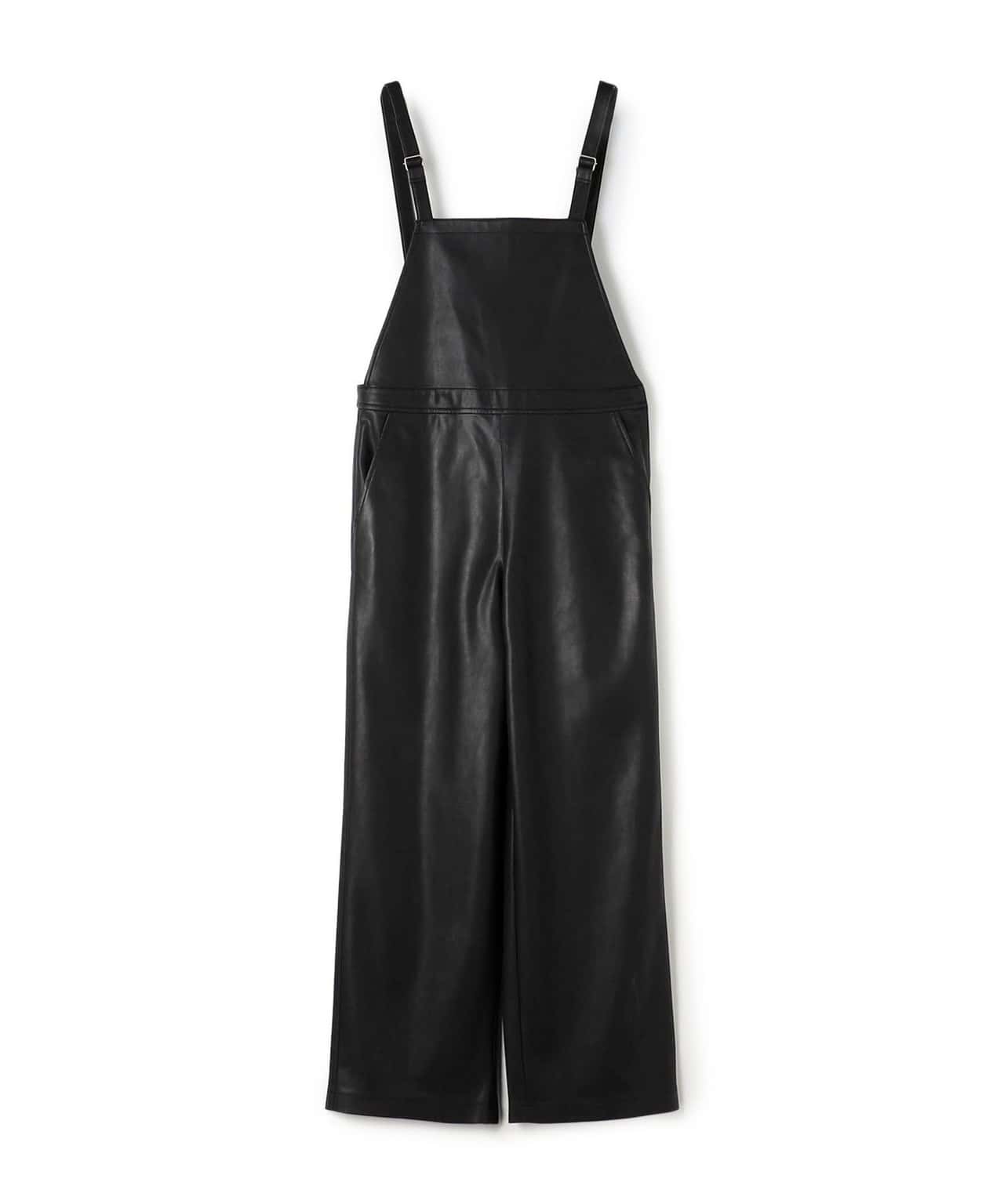 【SALE／40%OFF】MACPHEE レザーライク サロペット トゥモローランド オールインワン・オーバーオール オーバーオール・サロペット ブラック【送料無料】