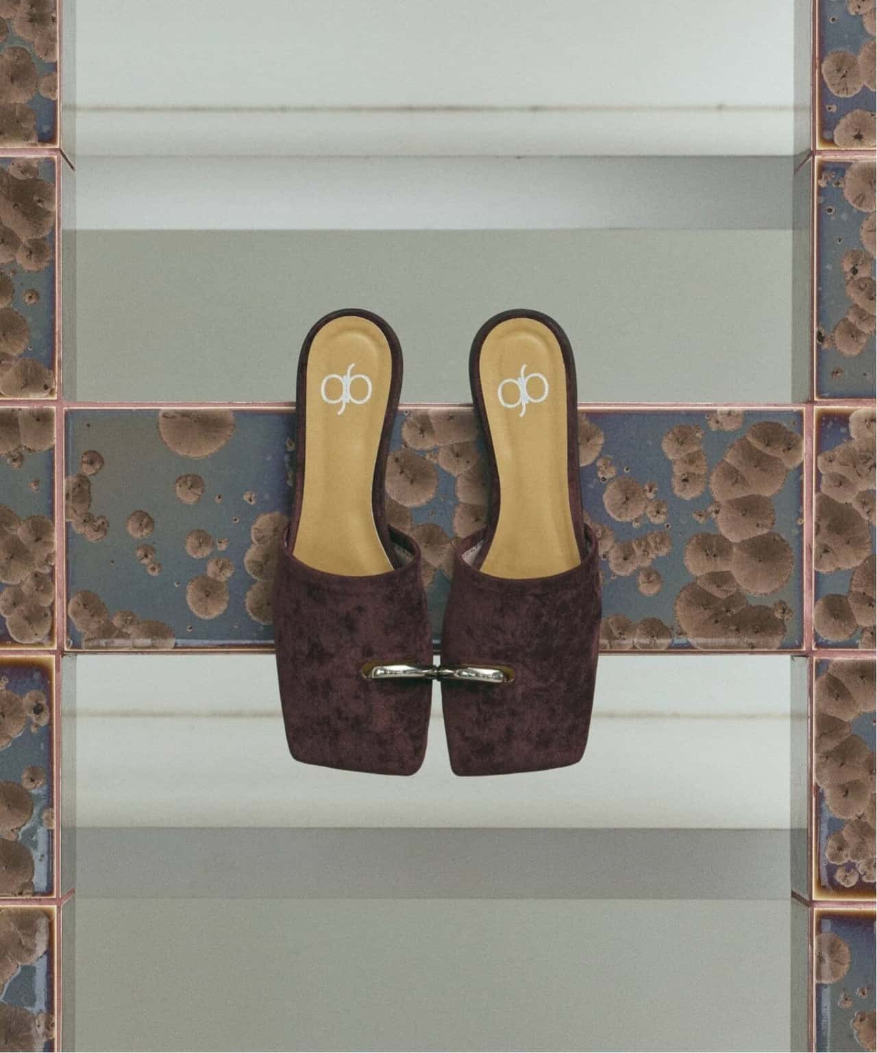 GRISE BOB MARY*GRISEワイドスクエアサムリングスリッパ ルタロン シューズ・靴 その他のシューズ・靴 グリーン ネイビー ワインレッド【送料無料】