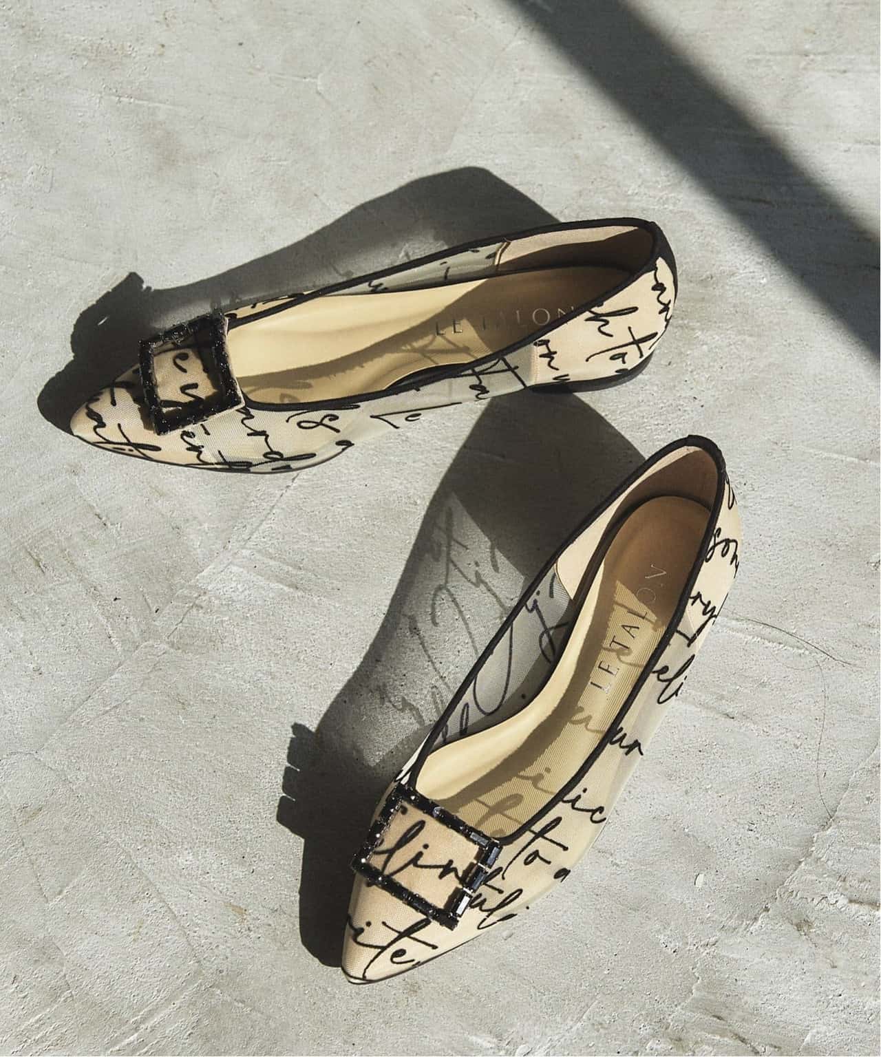 【SALE／30%OFF】LE TALON ポインテッドビジューバックルフラット ルタロン シューズ・靴 その他のシューズ・靴 ベージュ【送料無料】