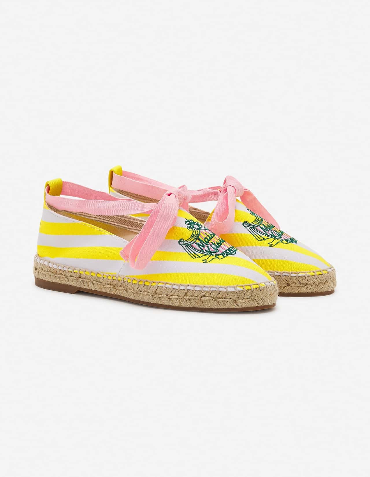 【SALE／50%OFF】MAISON KITSUNE MAISON KITSUNE/(W)POOLSIDE STRIPES ESPADRILLES メゾン キツネ シューズ・靴 スリッポン イエロー【送料無料】