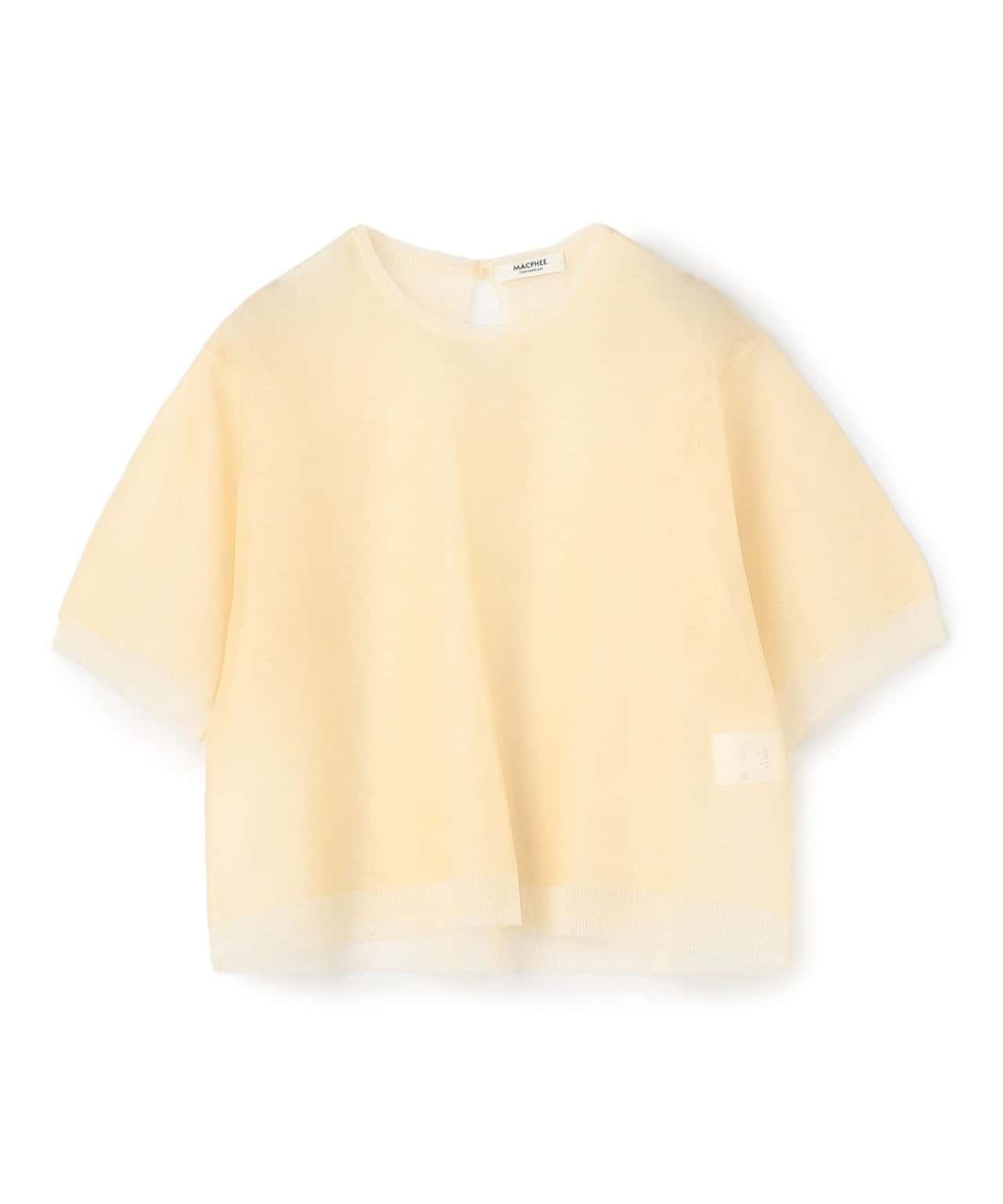 【SALE／30%OFF】MACPHEE シアーレイヤー クルーネックプルオーバー トゥモローランド トップス ニット ベージュ レッド ネイビー ブラウン【送料無料】