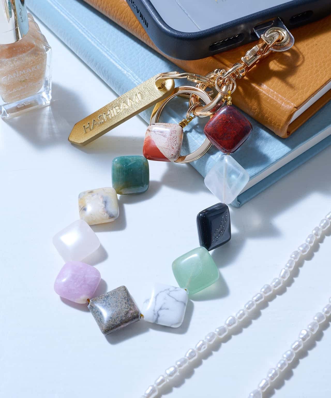 【SALE／3%OFF】Hashibami Hashibami/HASHIBAMI/マルチ スクエア天然石 ハンドストラップ セットアップセブン アクセサリー・腕時計 ブレスレット・バングル【送料無料】